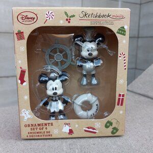 Disney Store Sketchbook Minis Mickey & Minnie Holiday Ornaments